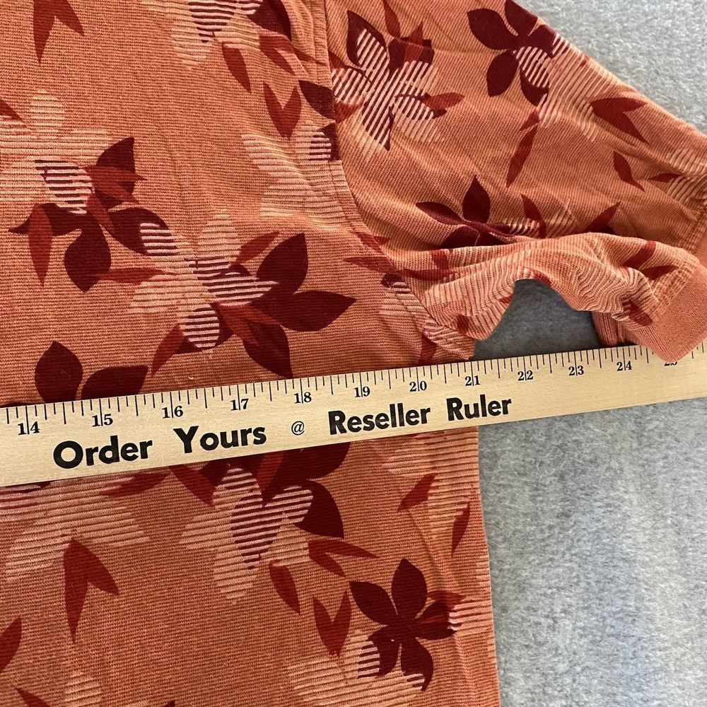 Ocean Pacific Menswear Polo Shirt Medium Orange Hawaiian Red Floral Travel - Picture 9 of 14
